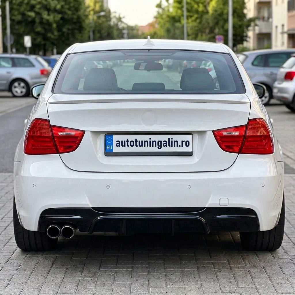 Difuzor Bara Spate cu Evacuare Dubla pe partea stanga compatibil cu BMW Seria 3 E90 2005-2011 M-Tehnik M Performance Design
