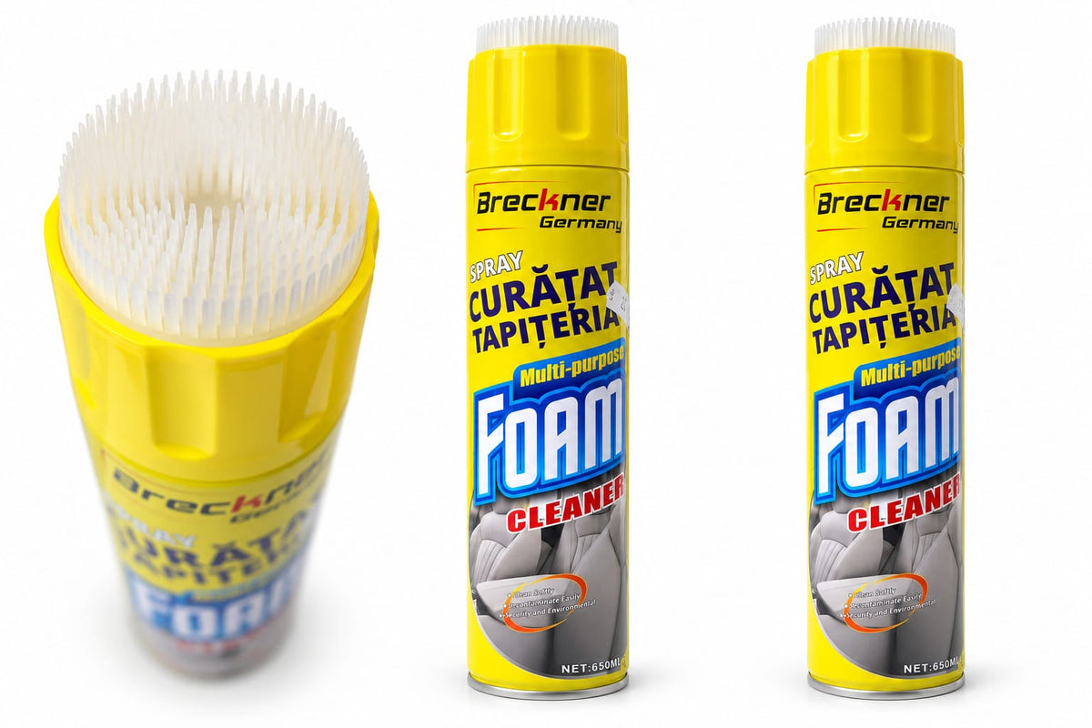 Spray spumă pentru curățat tapițeria Breckner Germany, cu perie, 650 ml