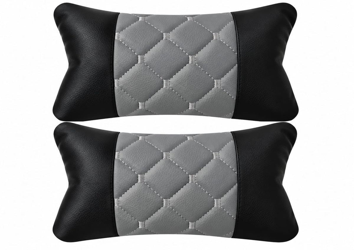 Set perne tetiera piele Ecologica Negru + Gri