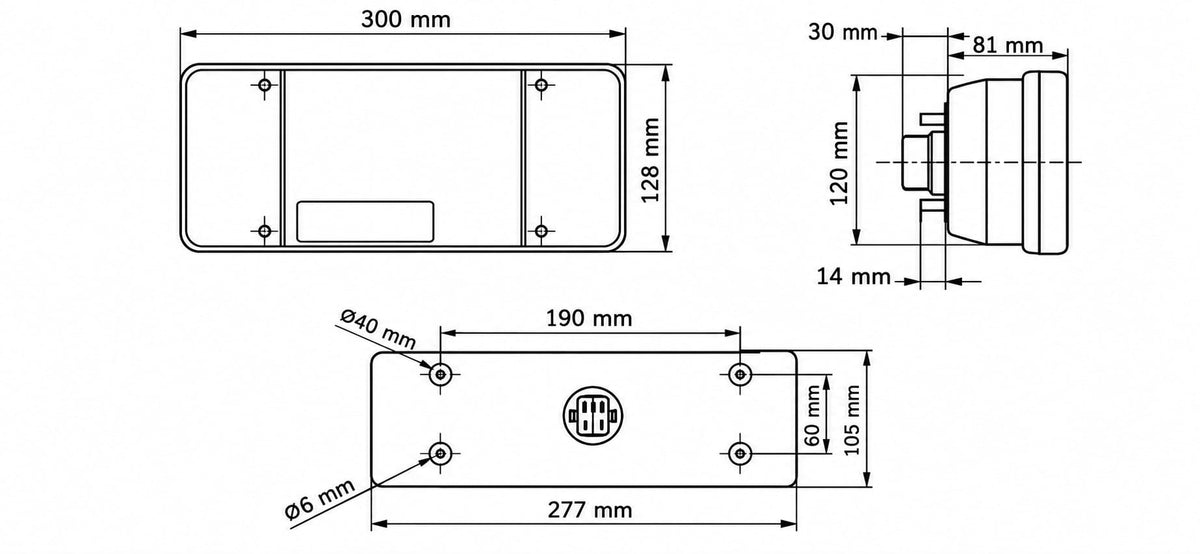 Lampă stop spate stânga cu 5 funcții și mufă, Iveco Daily 1992–2006