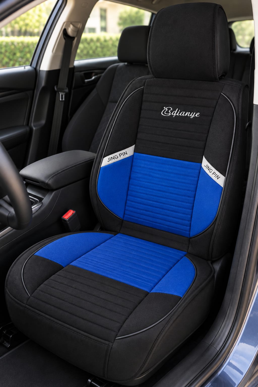 Husă scaun auto individuală, negru-albastru – Design Sport, Confort și Protecție