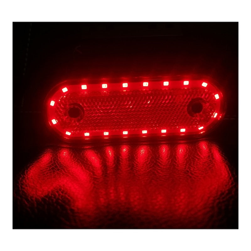 Lampa Gabarit Flexzon, 20 LED-uri, cu Suport, Rosie, Forma Ovala, 12-24V ATA01465