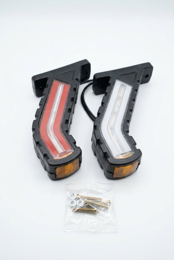 Lampa Stanga gabarit LED tip coarne, efect Neon, 3 funcții, 12–24V, 16 cm