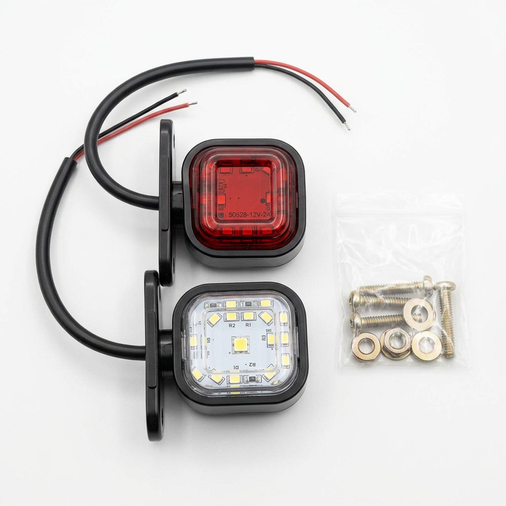 Lampa Gabarit idealSTORE Patrata LED ,Alb Rosu 12-24V, Dimensiune 3,8cm
