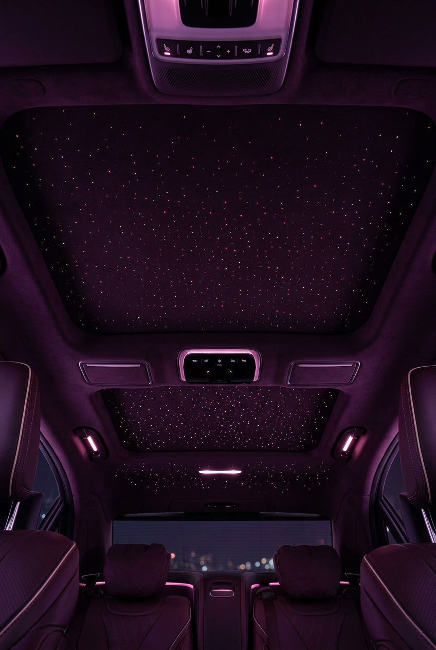 Încărcător auto 4 în 1, 66W, cu cabluri retractabile USB-C și Lightning, laser inclus si afișaj digital, 12–24V
