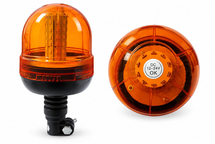 Girofar LED portocaliu 12–24V cu Suport flexibil Omologare E9