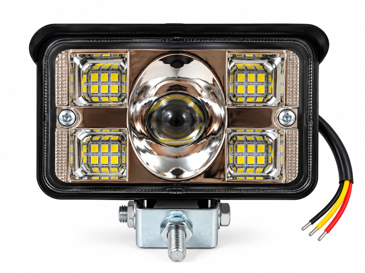 Proiector LED Auto 3 Inch cu Lupa , 78W, 12–80V, 3200LM, 6500K – Lumină Albă Rece+Galben, Marcaj CE