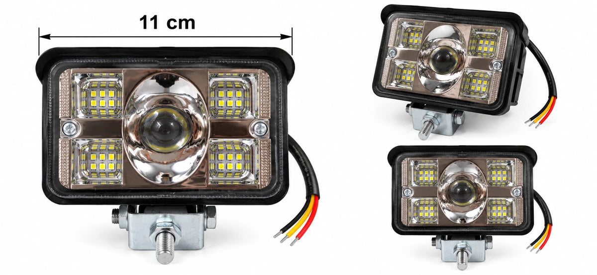 Proiector LED Auto 3 Inch cu Lupa , 78W, 12–80V, 3200LM, 6500K – Lumină Albă Rece+Galben, Marcaj CE