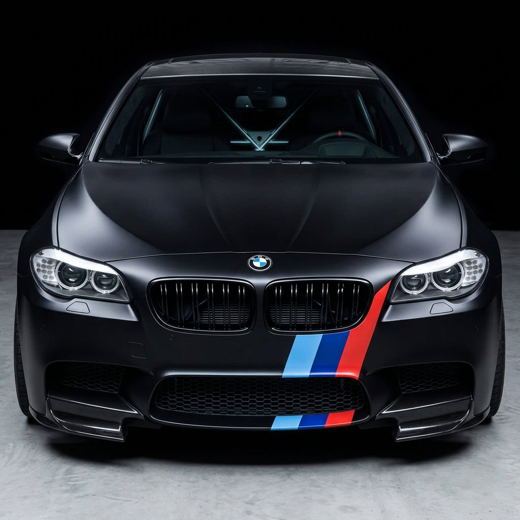 Prelungiri Bara Fata compatibil cu BMW Seria 5 F10 2010-2017, bara M5 Design, culoare negru lucios, set 2