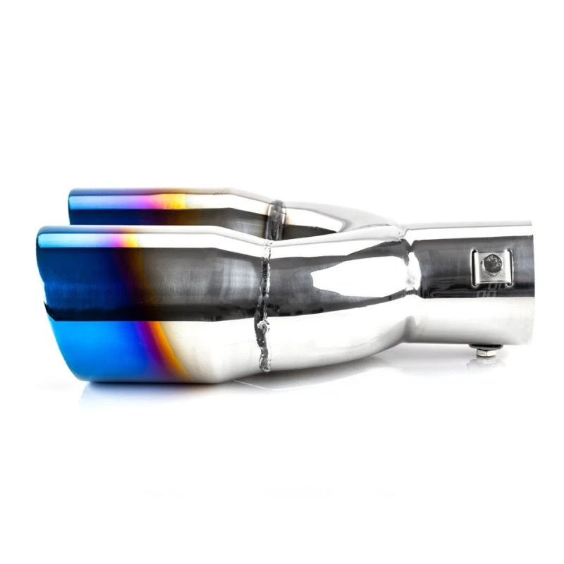 Ornamente toba inox dublu, finisaj cap ars, diametru intrare 6,3 cm, latime 160 mm ATA00099