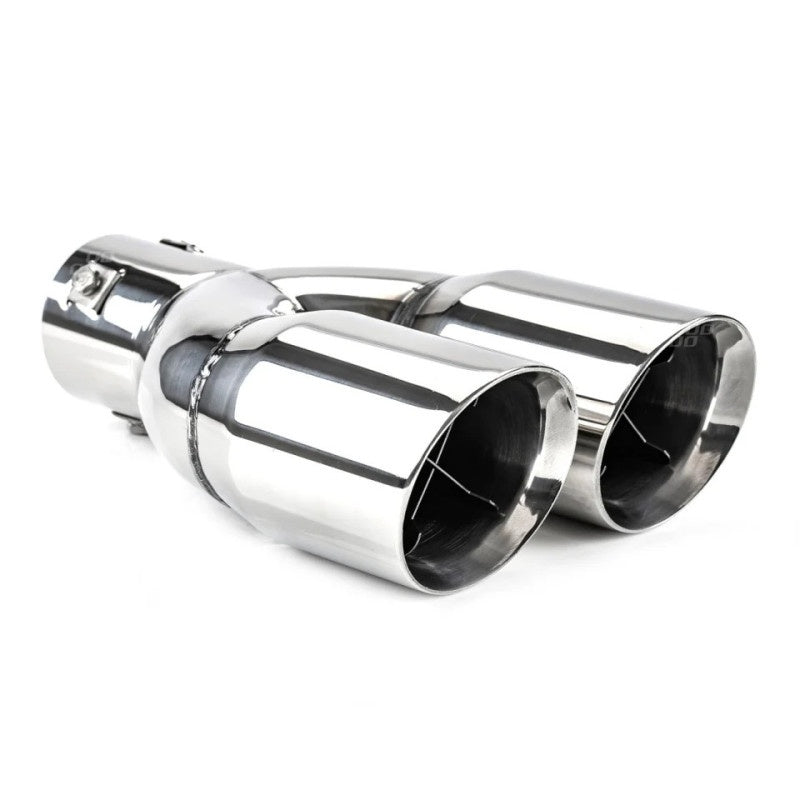 Ornamente toba inox dublu, finisaj lucios, diametru intrare 6,3 cm, latime 160mm ATA00100
