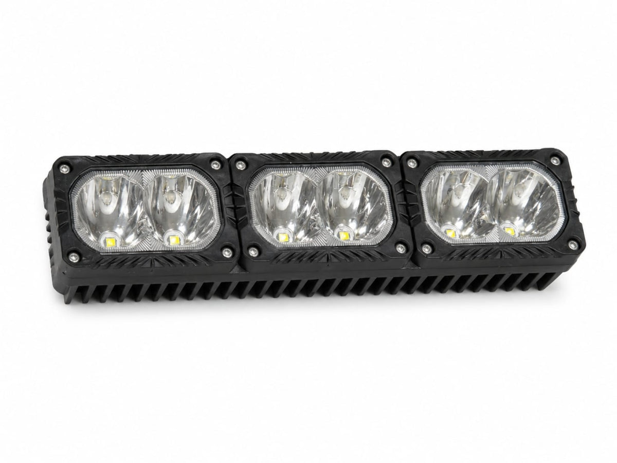 Proiector LED auto OFF-ROAD cu 3 module si 6 lentile, 27 × 5,5 × 5 cm