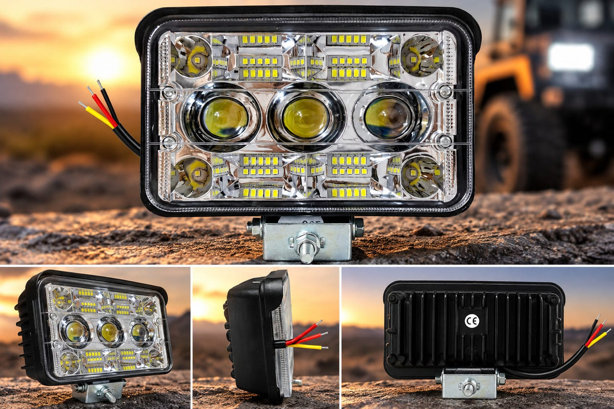 Proiector LED Auto 5 Inch cu lupa , 192W, 12–80V, 3200LM, 6500K – Lumină Albă Rece faza luna+scurta