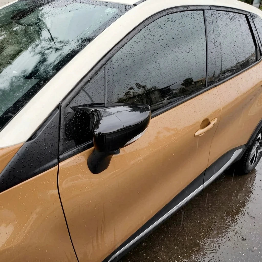 Capace oglinda Batman Style Compatibile cu Renault Clio IV 2012-2019, Renault Captur 2013-2019 Negru lucios