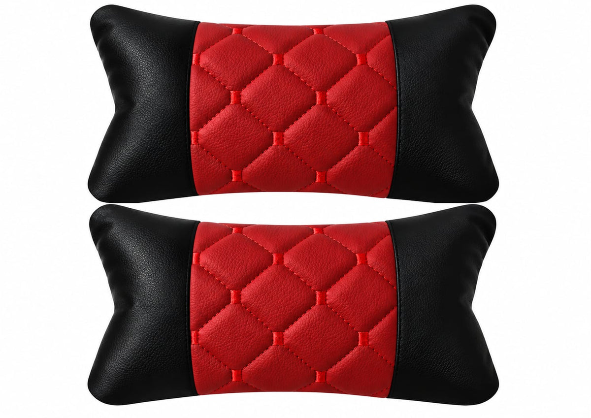 Set perne tetiera piele Ecologica Negru + Rosu