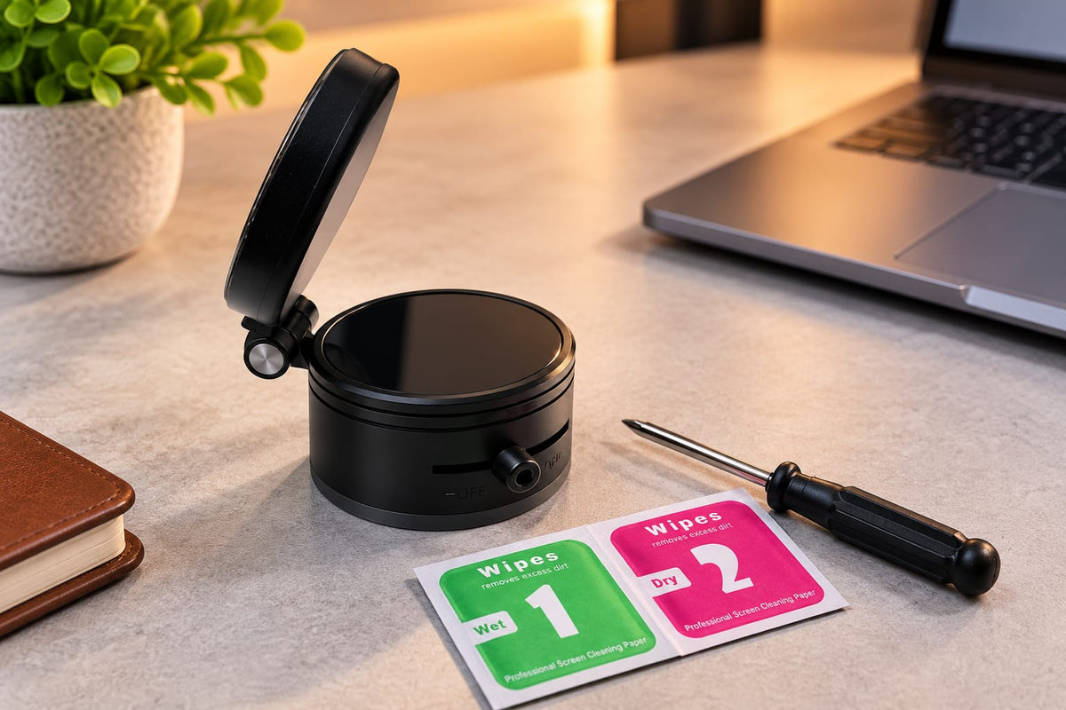 Suport telefon auto magnetic cu ventuză vacuum, pliabil și reglabil – MagSafe F08, negru