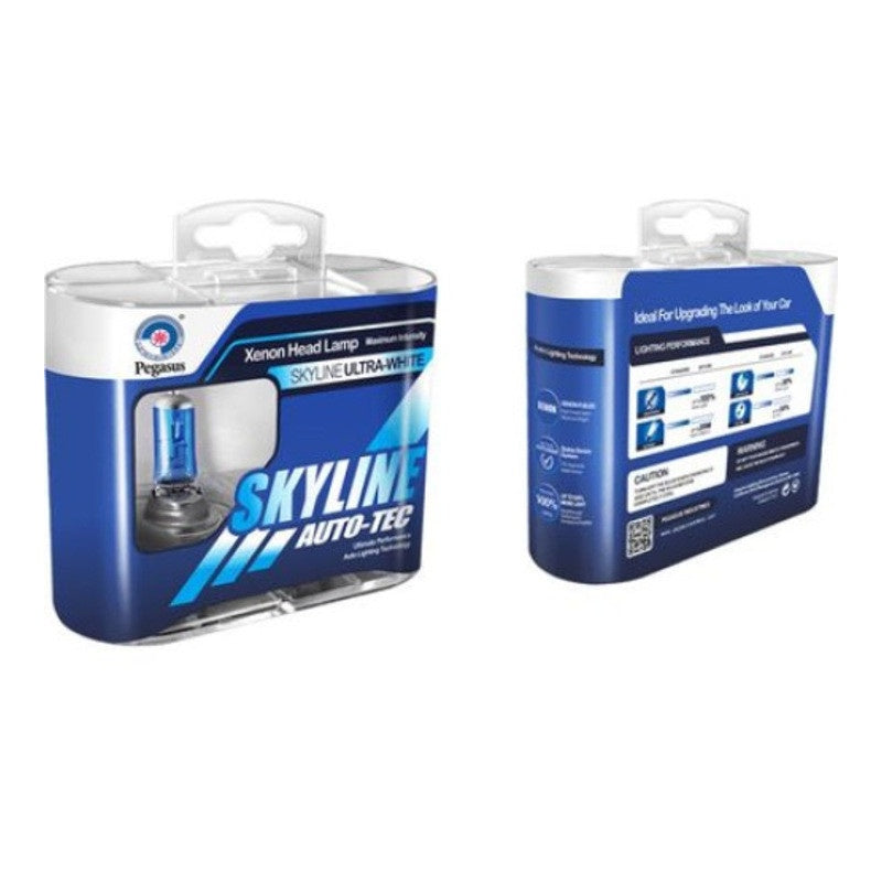 Set 2 becuri H27W Skyline Xenon Look auto-tec halogen putere 27w temperatura 5000K ATA01066
