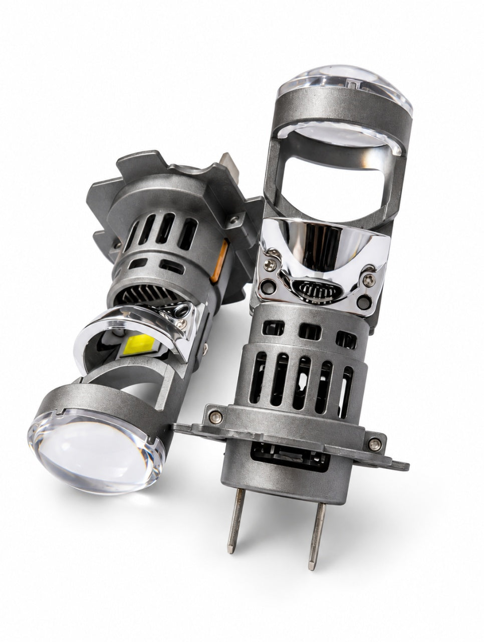 Set 2 becuri LED H7 cu lentila convexa,6000K, plug&Play, carcasa din aluminiu