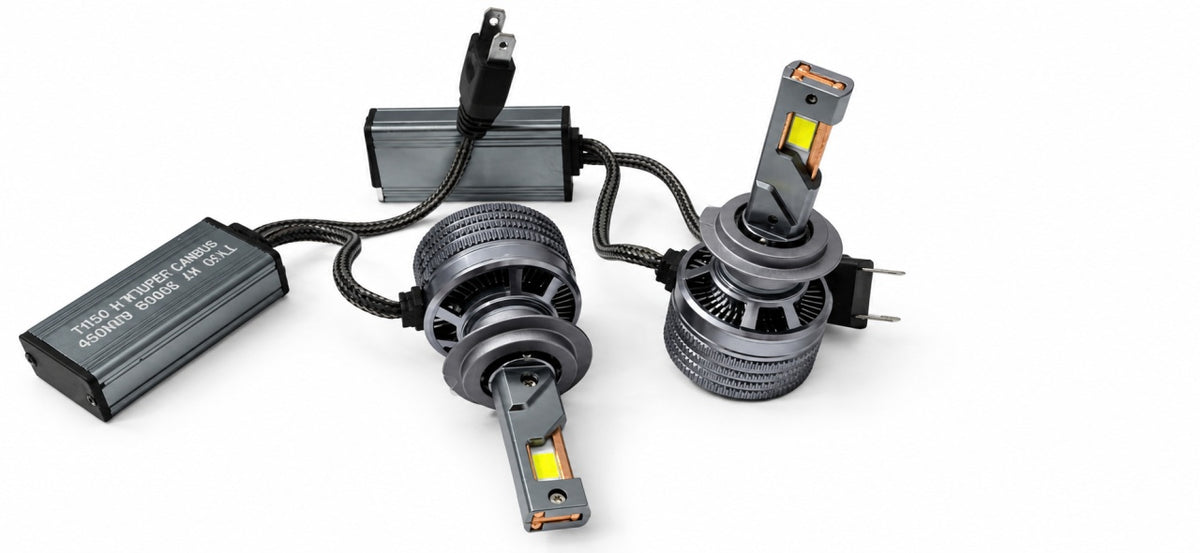 Set 2 becuri LED H7 T150, Super CANBUS,450W, 25.000LM,6000K , 12-32V