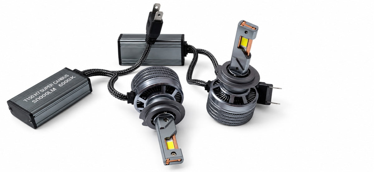 Set 2 becuri LED H7 T150, Super CANBUS,450W, 25.000LM,6000K , 12-32V