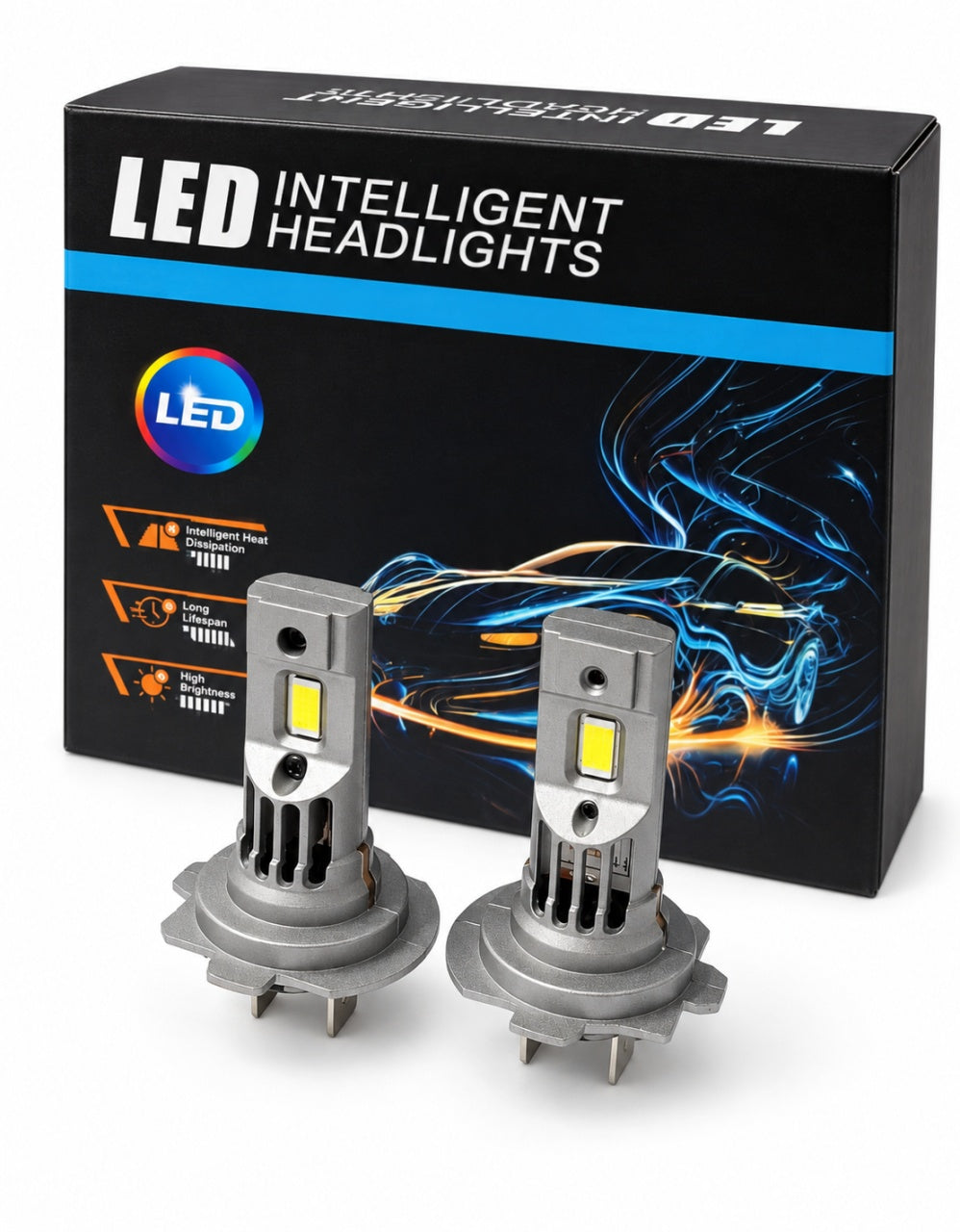 Set de 2 becuri LED H7 ,CANBUS, 180W,20.000LM ,6000K,cu ventiltor