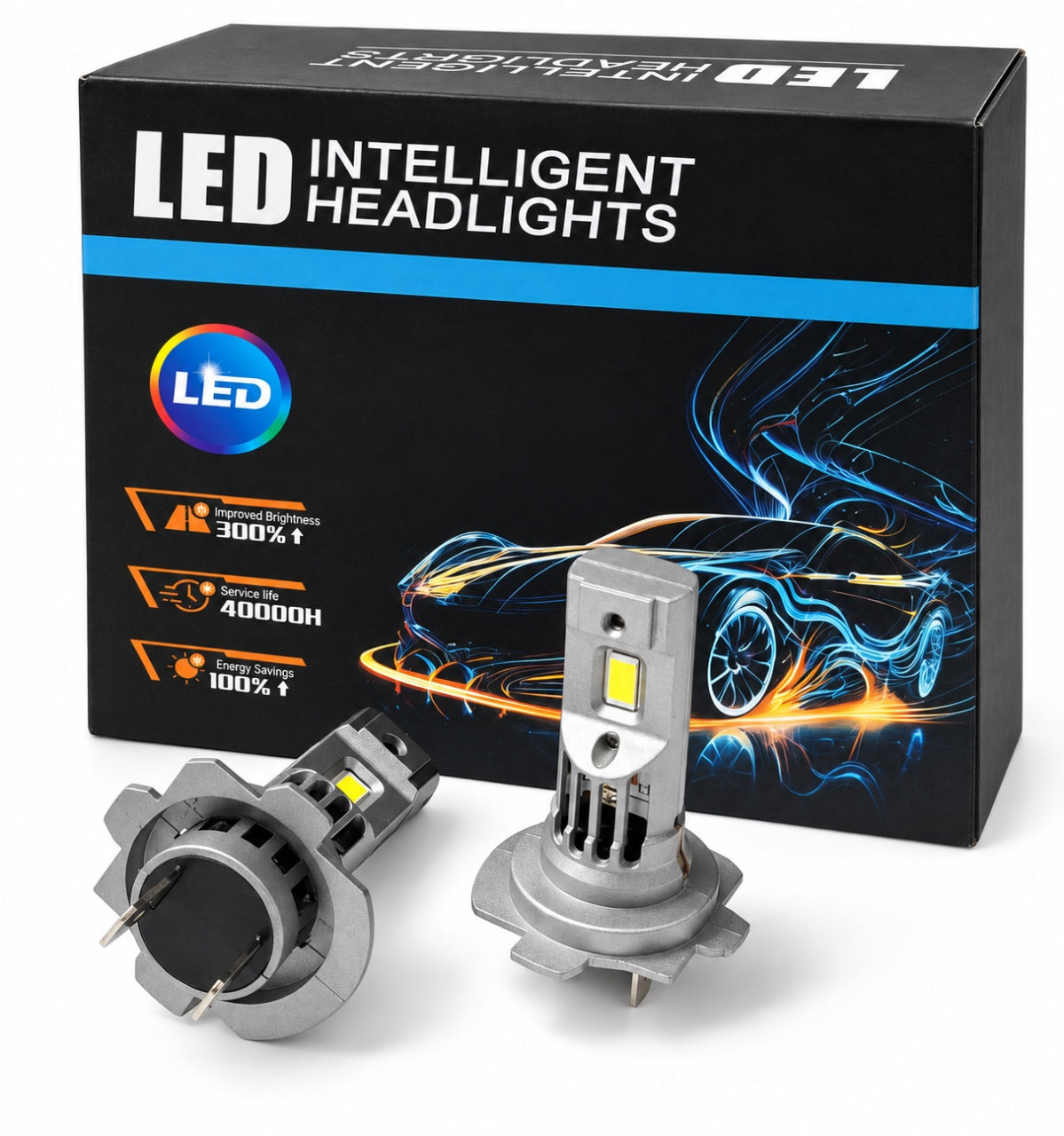 Set de 2 becuri LED H7 ,CANBUS, 180W,20.000LM ,6000K,cu ventiltor