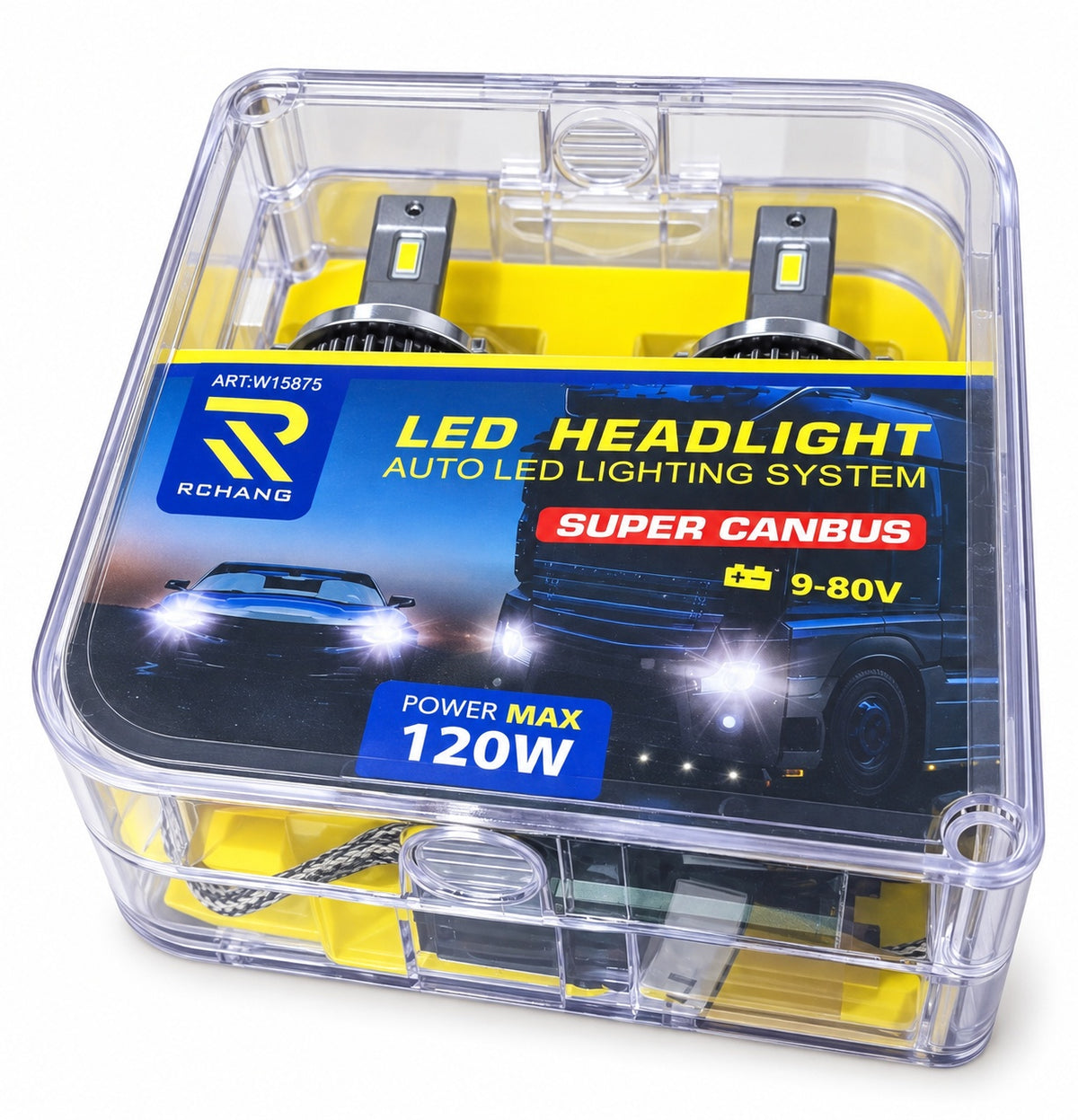 SET DE 2 BECURI LED H7 V60 Super CANBUS ,120W ,9.000LM ,6000K 9-80V, IP68