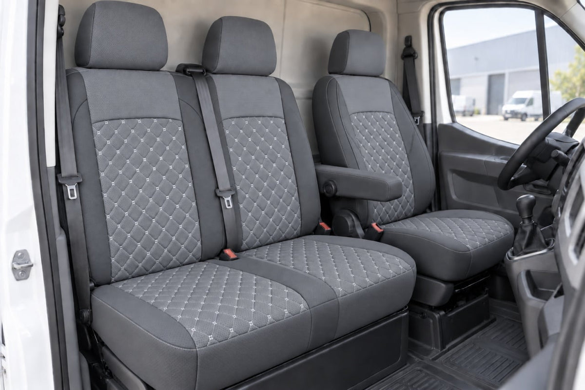 SET HUSE AUTO 2+1 DIN MATERIAL TEXTIL -PENTRU SCAUN INDIVIDUAL SI BANCHETA DE 2 LOCURI ,gri