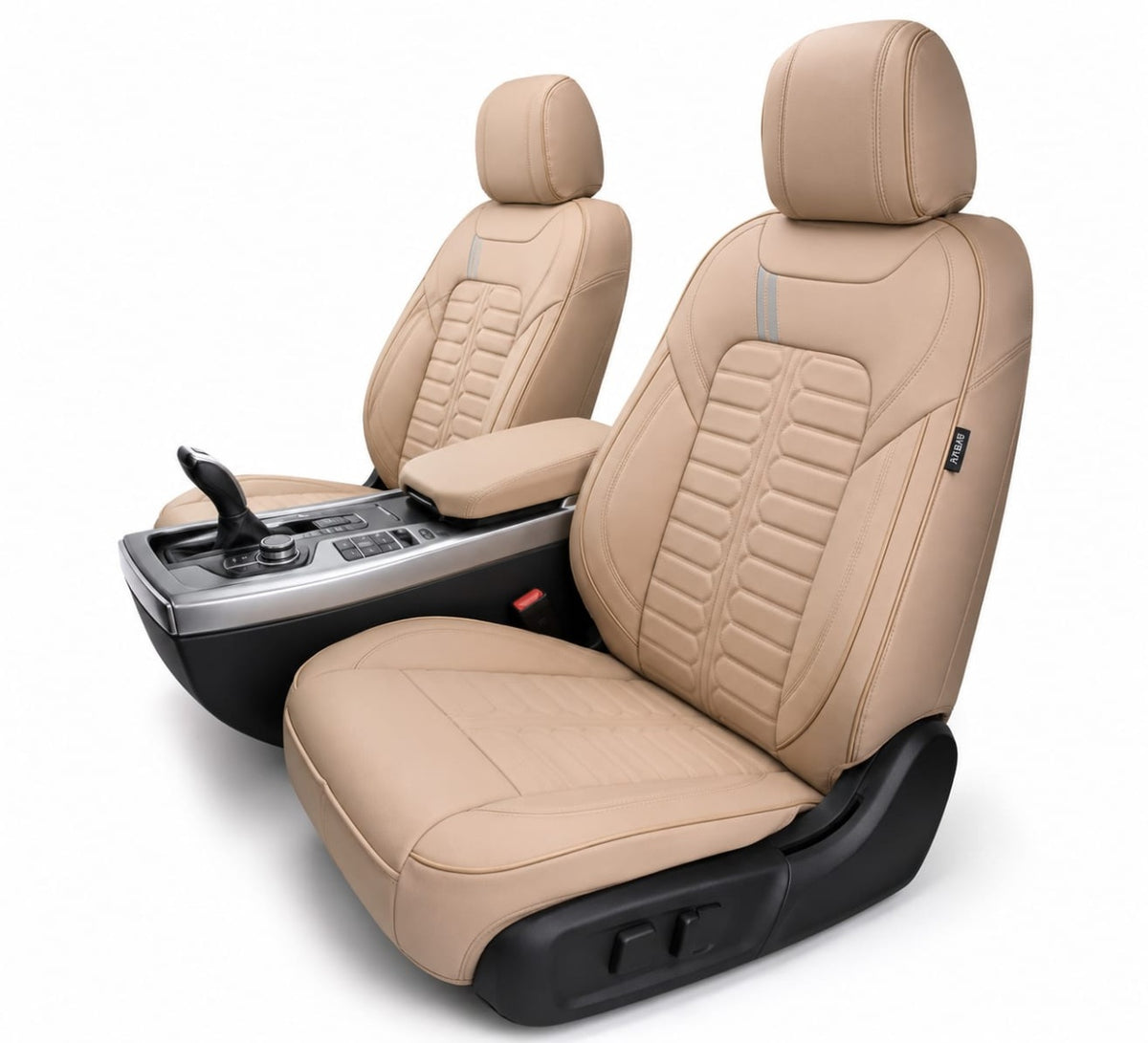 Set huse scaune auto Milano HybridFit – crem, piele ecologică, universale, față-spate