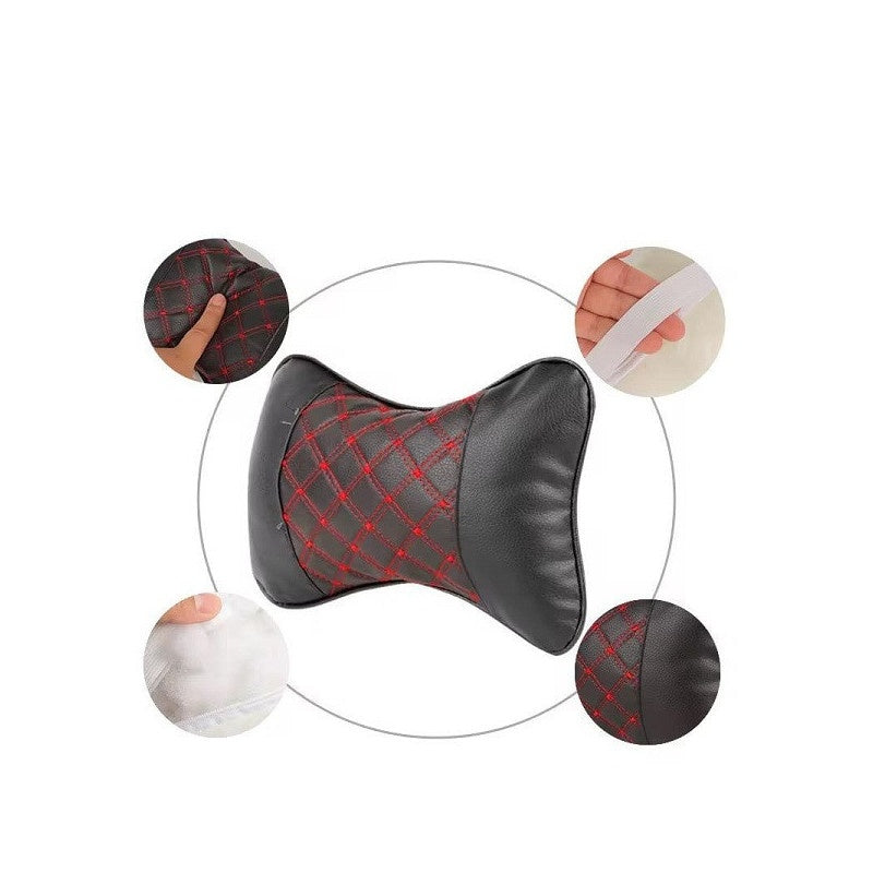 Set perne tetiera piele Ecologica Negru/Rosu