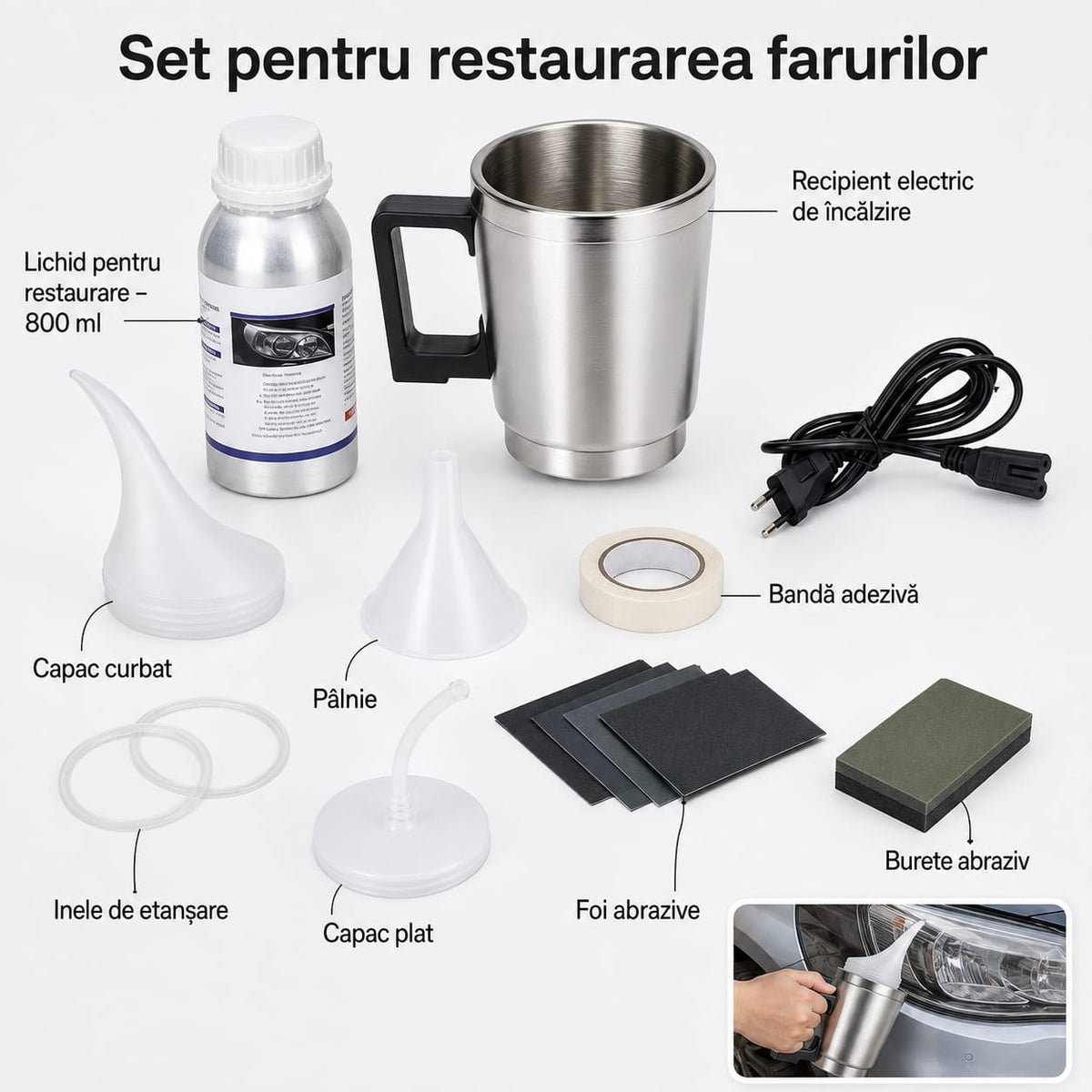SET POLIMER PENTRU RESTAURARE FARURI CU LICHID 800 ml
