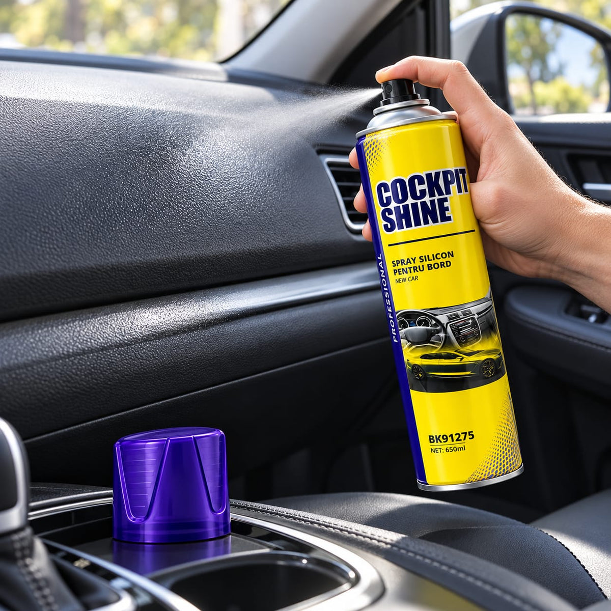 Spray silicon pentru bord Cockpit Shine New Car, 650 ml – BK91275