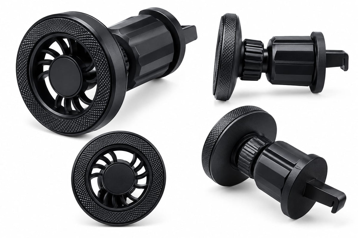 Suport auto magnetic pentru telefon, prindere în grila de ventilație, rotire 360°, negru