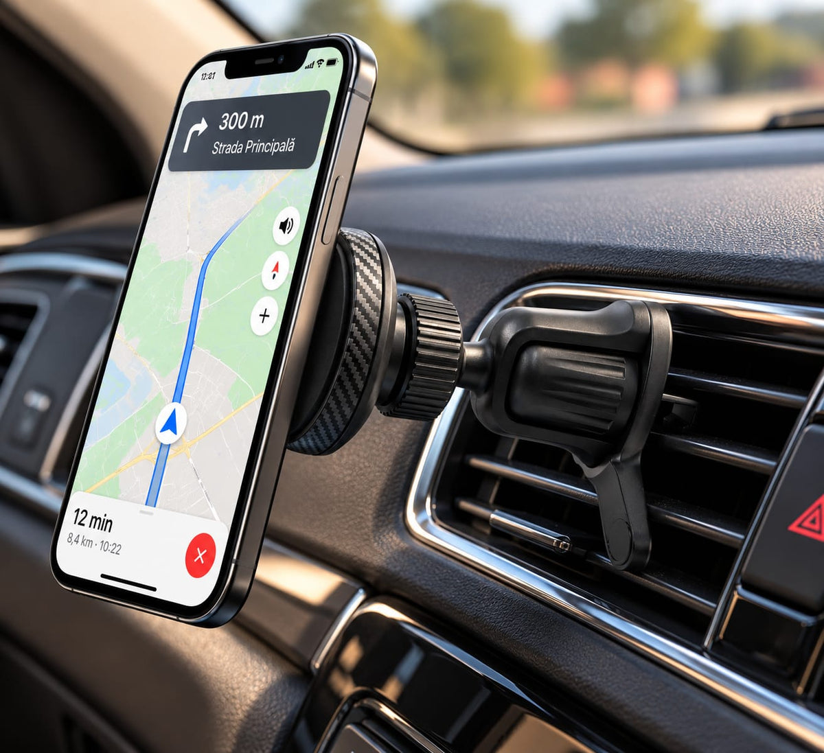 Suport telefon auto RT-660 cu ventuză, braț reglabil, rotație 360° și sistem de fixare sigură