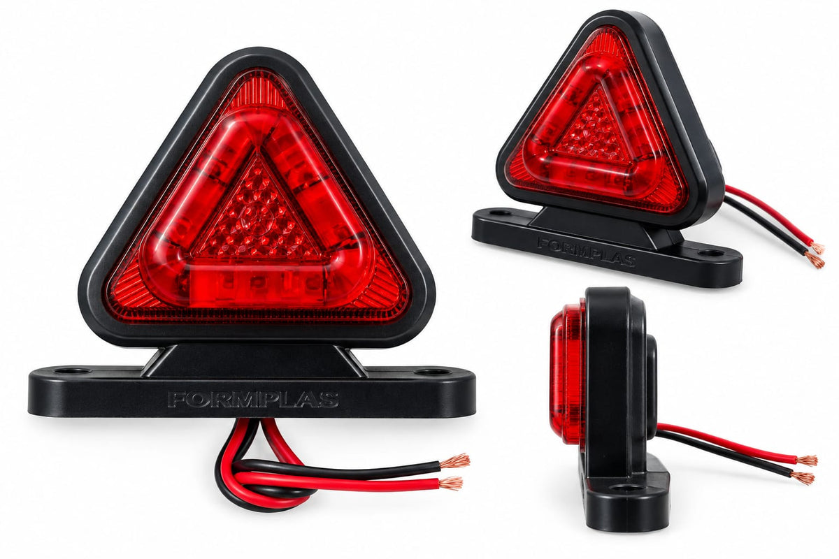 Lampa Gabarit LED Triunghiulara  Alb-Rosu Formplas - Iluminare pe doua fete  12-24V